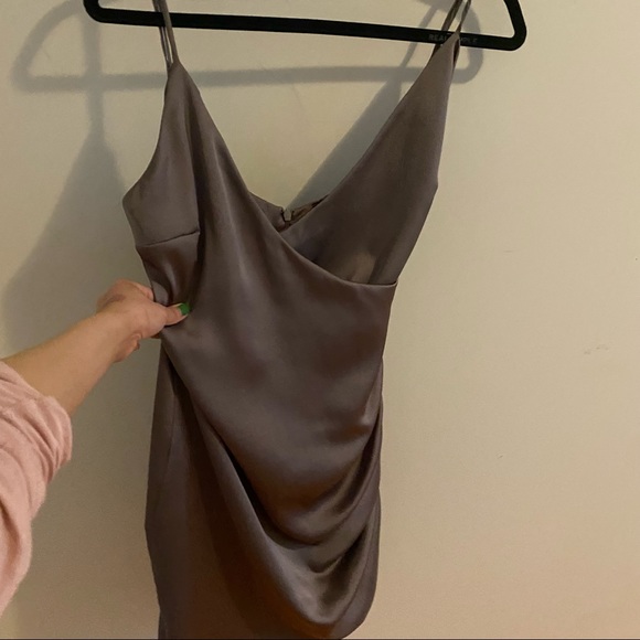 Coco & Yves Brown Satin Mini Dress - Picture 8 of 13